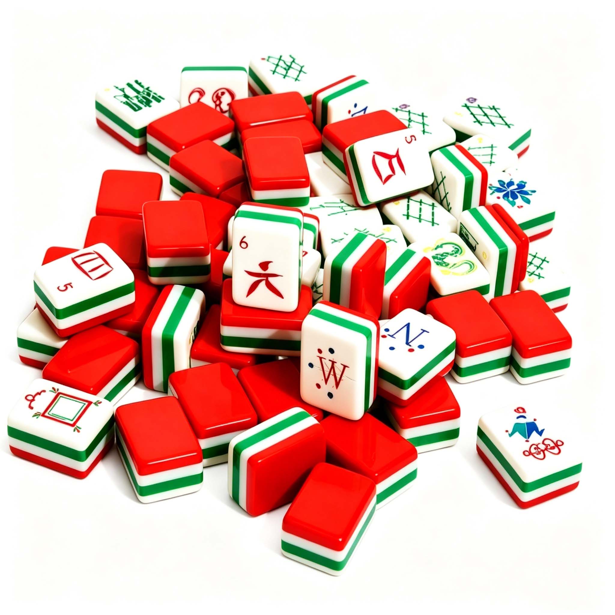 Red Four-Layer Mahjong Tiles - Image 5
