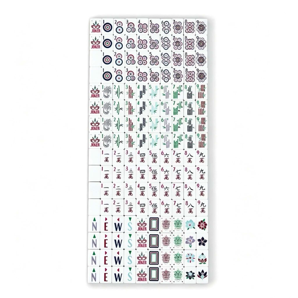 3-Layer Dusty Blue Mahjong Tile Set