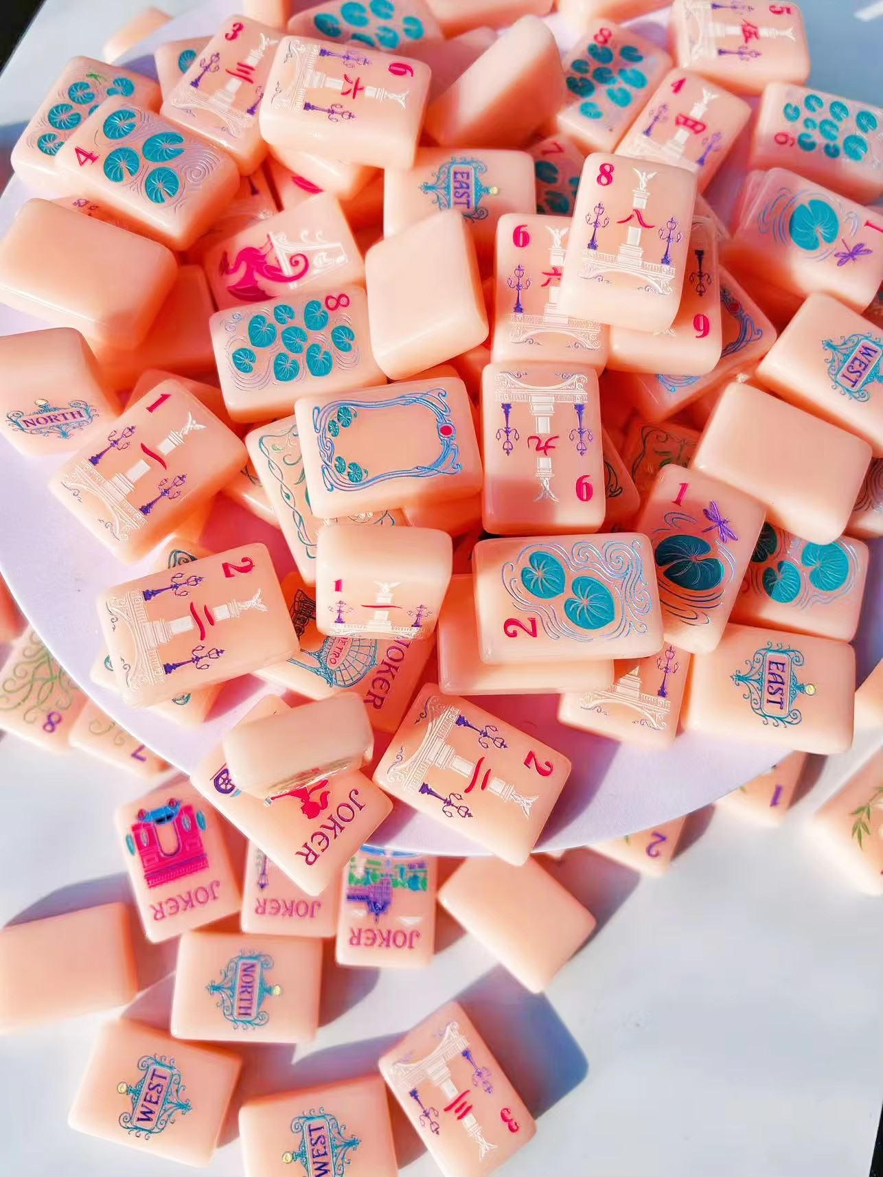 pink mahjong tiles 4
