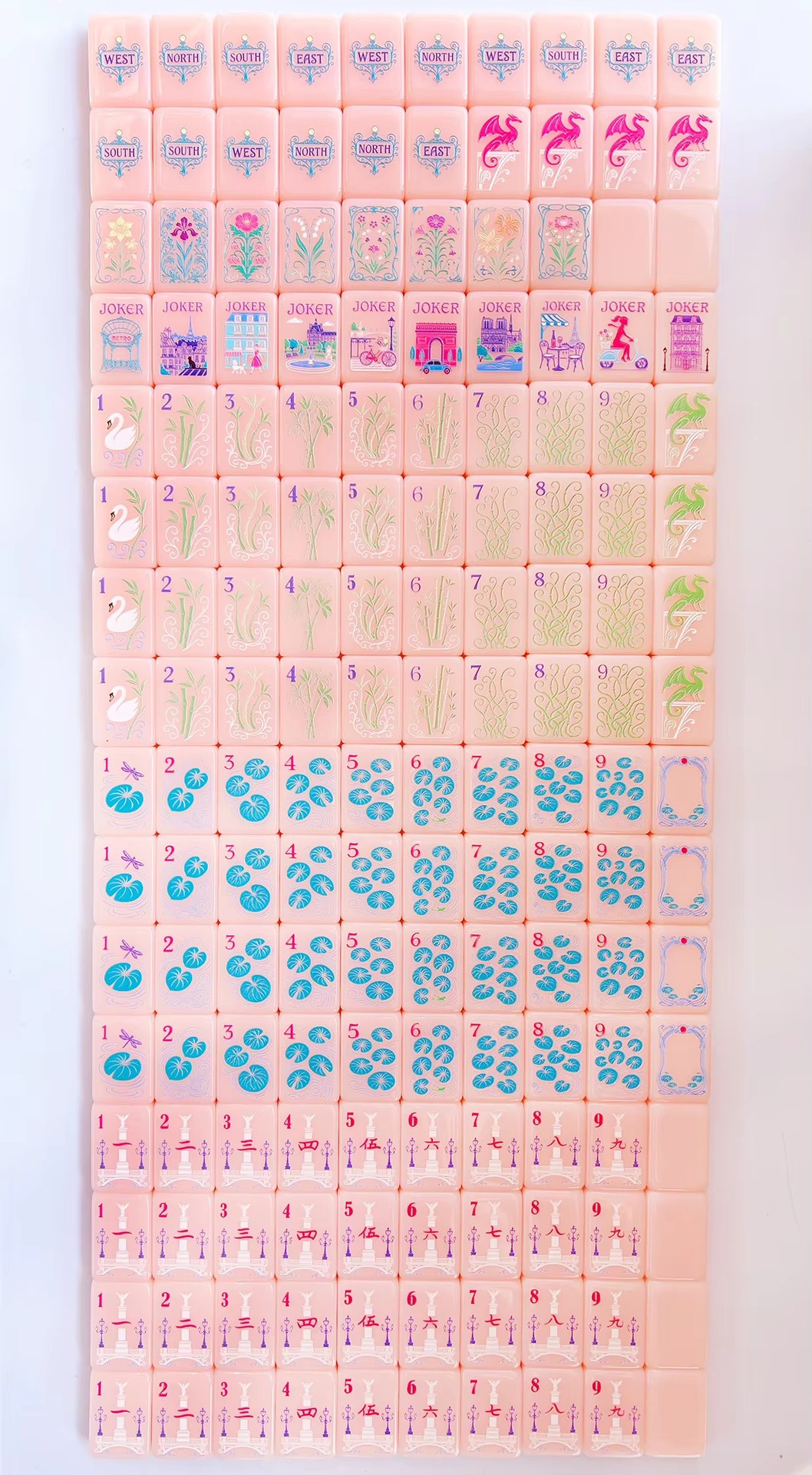 pink mahjong tiles 2