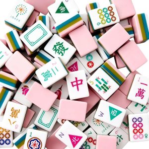 Pink Triangle pattern style 4-Layer Mahjong Tile Set - Image 2