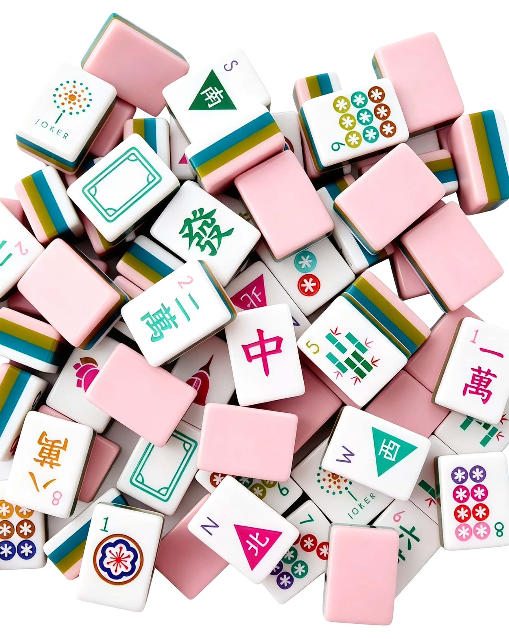 Pink Triangle pattern style 4-Layer Mahjong Tile Set - Image 2
