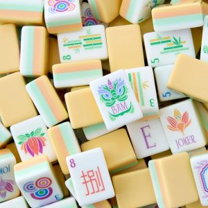 Pastel Yellow 3-Layer Acrylic American Mahjong Tile Set - Image 2