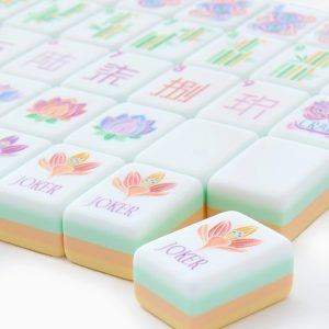 Pastel Yellow 3-Layer Acrylic American Mahjong Tile Set - Image 3