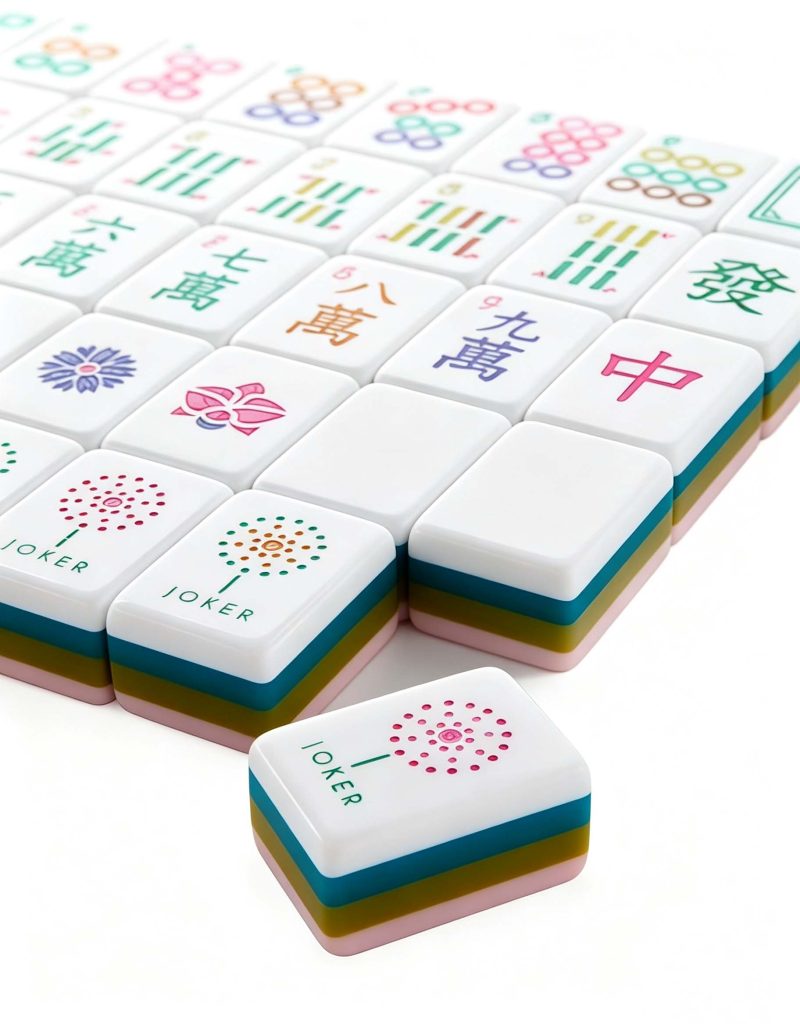 Pink Triangle pattern style 4-Layer Mahjong Tile Set